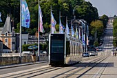 Frankreich, Indre et Loire, Loiretal, von der UNESCO zum Weltkulturerbe erklärt, Tours, Straßenbahn