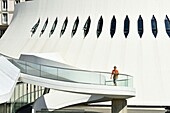 Frankreich, Seine Maritime, Le Havre, von Auguste Perret wiederaufgebaute Stadt, von der UNESCO zum Weltkulturerbe erklärt, Raum Niemeyer, Le Volcan (Der Vulkan) des Architekten Oscar Niemeyer, das erste in Frankreich gebaute Kulturzentrum