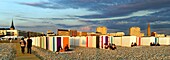 France, Seine Maritime, Le Havre, city rebuilt by Auguste Perret listed as World Heritage by UNESCO, pebble beach and its cabins