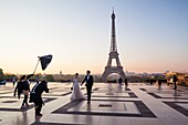 France, Paris, area listed as World Heritage by UNESCO, Place du Trocadero and Eiffel Tower