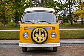 Canada, Nova Scotia, Baddeck, 1970s-era VW van