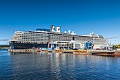 Kanada, Neuschottland, Sydney, Kreuzfahrthafen-Terminal mit Kreuzfahrtschiff