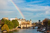 Frankreich, Paris, von der UNESCO zum Weltkulturerbe erklärtes Gebiet, die Seine-Dämme, die Ile de la Cite und die Pont Neuf