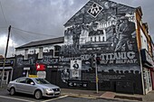 United Kingdom, Northern Ireland, Ulster, county Antrim, Belfast, Titanic mural in East Belfast dock area