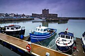United Kingdom, Northern Ireland, Ulster, county Antrim, Carrickfergus harbour and castle