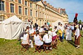 France, Seine et Marne, castle of Fontainebleau, historical reconstruction of the stay of Napoleon 1st and Josephine in 1809, the bivouac of the soldiers