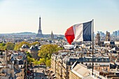 France, Paris, rue Soufflot, the Senate and the Eiffel Tower