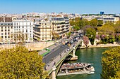 France, Paris, area listed as World heritage by UNESCO, Saint Louis Island, Sully Bridge and Barye Square