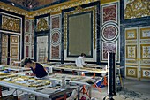 France, Yvelines, Versailles, palace of Versailles listed as world heritage by UNESCO, queen's reception apartment, the gards room under restoration