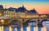 France, Paris, the banks of the Seine river listed as World Heritage, Royal bridge and the Orsay museum