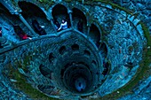 Portugal, Sintra, Quinta da Regaleira, reversed tower, once used as initiatic well