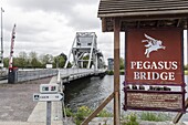 France, Calvados, Cote de Nacre, Benouville, famous Pegasus Bridge