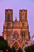 Frankreich, Marne, Reims, Kathedrale Notre Dame, von der UNESCO zum Weltkulturerbe erklärt, die Westfassade