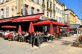 France, Bouches du Rhone, Aix en Provence, cours Mirabeau, main avenue, Le Grillon cafe