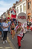 France, Nord, Cassel, spring carnival, parade of the heads and dance of the Giants Reuze dad and Reuze mom, listed as intangible cultural heritage of humanity