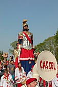 France, Nord, Cassel, spring carnival, parade of the heads and dance of the Giants Reuze dad and Reuze mom, listed as intangible cultural heritage of humanity