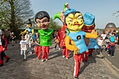 France, Nord, Cassel, spring carnival, head parade and Giant dance, listed as intangible cultural heritage of humanity