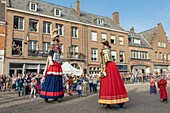 France, Nord, Cassel, spring carnival, parade of the heads and dance of the Giants Reuze dad and Reuze mom, listed as intangible cultural heritage of humanity