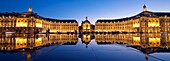 France, Gironde, Bordeaux, area listed as World Heritage by UNESCO, Saint Pierre district, Place de la Bourse, the reflecting pool from 2006 and directed by Jean-Max Llorca hydrant