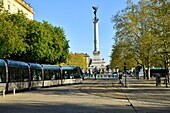 France, Gironde, Bordeaux, area classified World Heritage, Quinconces district, Quinconces square and the Monument of the Girondins