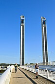 France, Gironde, Bordeaux, area listed as World Heritage by UNESCO, Chaban Delmas bridge designed by architects Charles Lavigne, Thomas Lavigne and Christophe Cheron