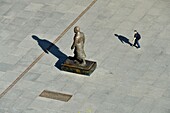 France, Gironde, Bordeaux, area listed as World Heritage by UNESCO, district of the Town Hall, Pey Berland Square, statue representing Jacques Chaban-Delmas by Jean Cardot