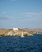 Kea-Leuchtturm, Insel Kea, Kykladen, Griechische Inseln, Griechenland, Europa