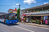 View of colourful shop in Bambous, Mauritius, Indian Ocean, Africa