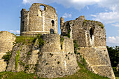 Das Verlies des Chateau de Conches-en-Ouche (Schloss Conches-en-Ouche) aus dem 11. Jahrhundert in Conches-en-Ouche, Eure, Normandie, Frankreich, Europa