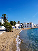 Chora Beach, Mykonos Stadt, Insel Mykonos, Kykladen, Griechische Inseln, Griechenland, Europa