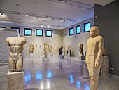 Sculptures at the Archaeological Museum, interior, Pythagoreio, Samos Island, North Aegean, Greek Islands, Greece, Europe