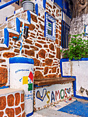 The Blue Street, detailed view, Pythagoreio, Samos Island, North Aegean, Greek Islands, Greece, Europe