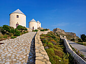 Windmills of Pandeli, Leros Island, Dodecanese, Greek Islands, Greece, Europe