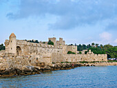 Verteidigungsmauer der mittelalterlichen Altstadt, UNESCO-Weltkulturerbe, Rhodos-Stadt, Insel Rhodos, Dodekanes, Griechische Inseln, Griechenland, Europa