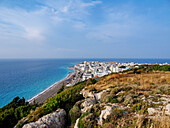 Cityscape from St. Stephen's Hill (Monte Smith), Rhodes City, Rhodes Island, Dodecanese, Greek Islands, Greece, Europe