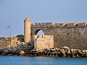Verteidigungsmauer der mittelalterlichen Altstadt, Rhodos-Stadt, Insel Rhodos, Dodekanes, Griechische Inseln, Griechenland, Europa