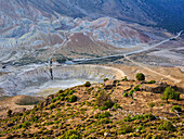 Stefanos Vulkankrater, Blick von oben, Insel Nisyros, Dodekanes, Griechische Inseln, Griechenland, Europa