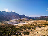 Stefanos Vulkankrater, Blick von oben, Insel Nisyros, Dodekanes, Griechische Inseln, Griechenland, Europa