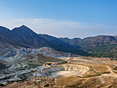 Stefanos Vulkankrater, Blick von oben, Insel Nisyros, Dodekanes, Griechische Inseln, Griechenland, Europa