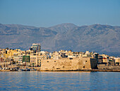 View towards The Koules Fortress, City of Heraklion, Crete, Greek Islands, Greece, Europe