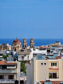 View towards the Agios Minas Cathedral, City of Heraklion, Crete, Greek Islands, Greece, Europe