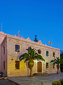 The Basilica of St. Titus at dusk, City of Heraklion, Crete, Greek Islands, Greece, Europe