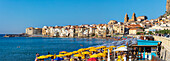 Panoramablick auf Cefalu, Provinz von Palermo, Sizilien, Italien, Mittelmeer, Europa