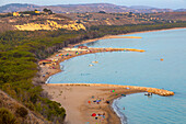 Spiaggia di Eraclea Minoa, high angle view of beach, Sicily, Italy, Mediterranean, Europe