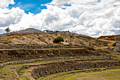 Landwirtschaftliche Terrassen in Cusco, Peru, Südamerika