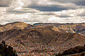 Viva el Peru on foothills in Cusco, Peru, South America