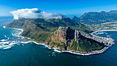 Luftaufnahme von Hout Bay, Kapstadt, Kap-Halbinsel, Südafrika, Afrika