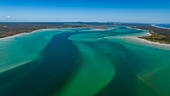 Luftaufnahme des Meeresschutzgebiets Langebaan-Lagune, Westküsten-Nationalpark, Westkap-Provinz, Südafrika, Afrika