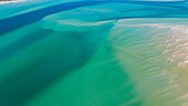 Luftaufnahme des Meeresschutzgebiets Langebaan-Lagune, Westküsten-Nationalpark, Westkap-Provinz, Südafrika, Afrika