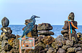 Ein Stempelkasten auf dem Jeju Olle Trail, einem berühmten Pilgerweg mit mehr als zwanzig miteinander verbundenen Pfaden, die jeweils einen Stempel für das Trail-Passbuch tragen, Insel Jeju, Südkorea, Asien